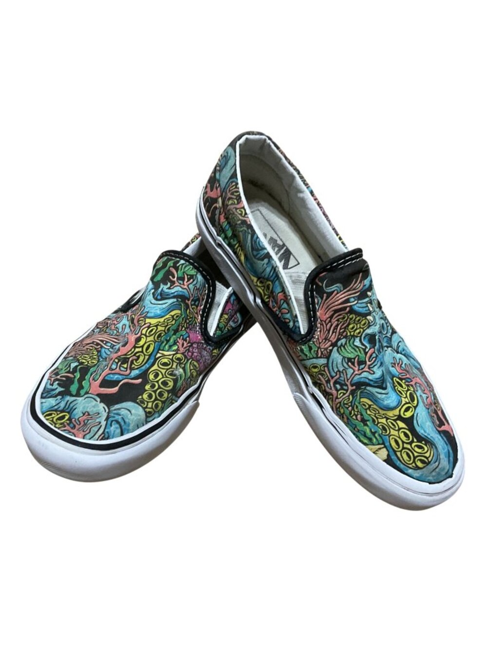 Rare Vans Slip-Ons "Under The Sea" Octopus Ocean Sz 6.5 Retired Print Womens